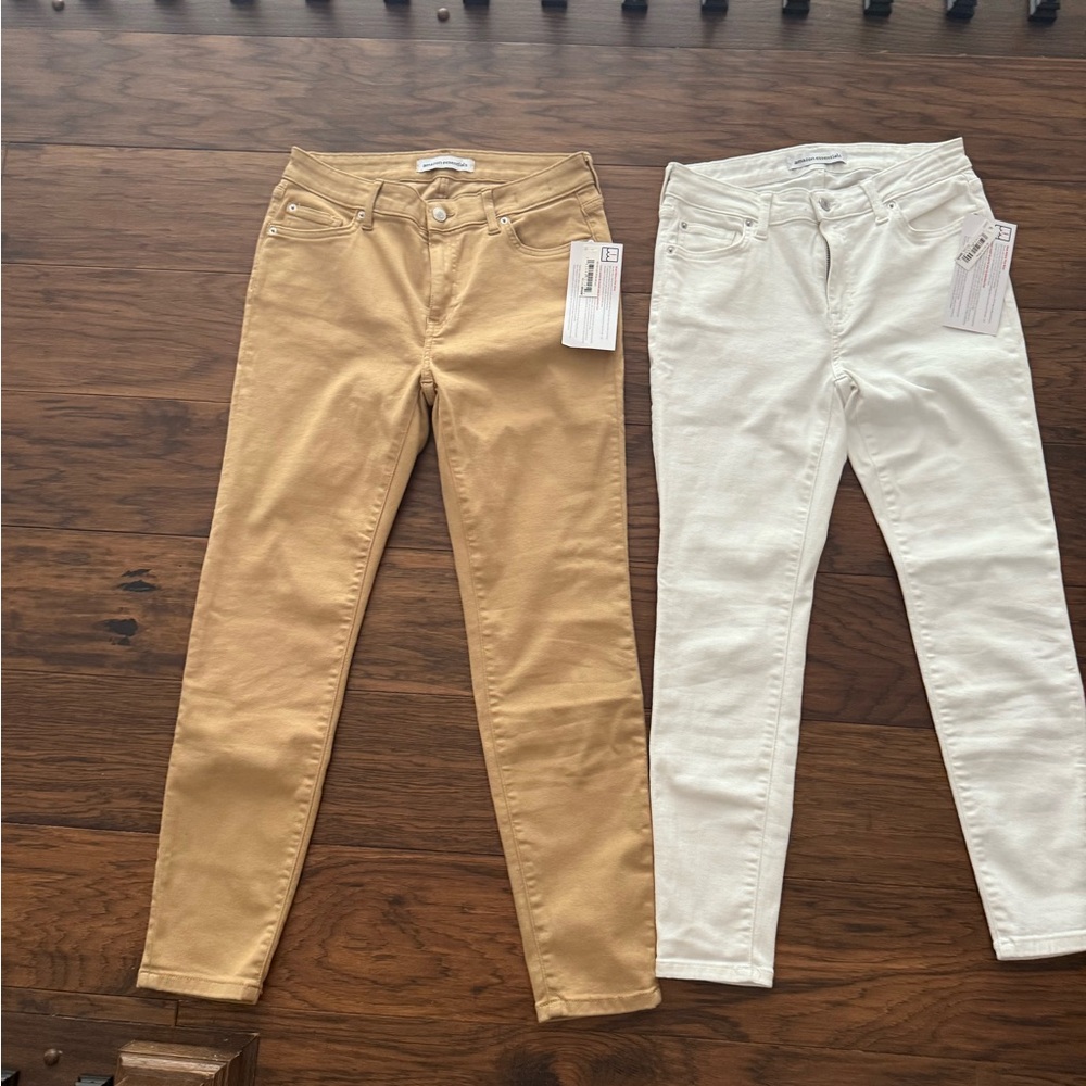 Tan and White Skinny Jeans